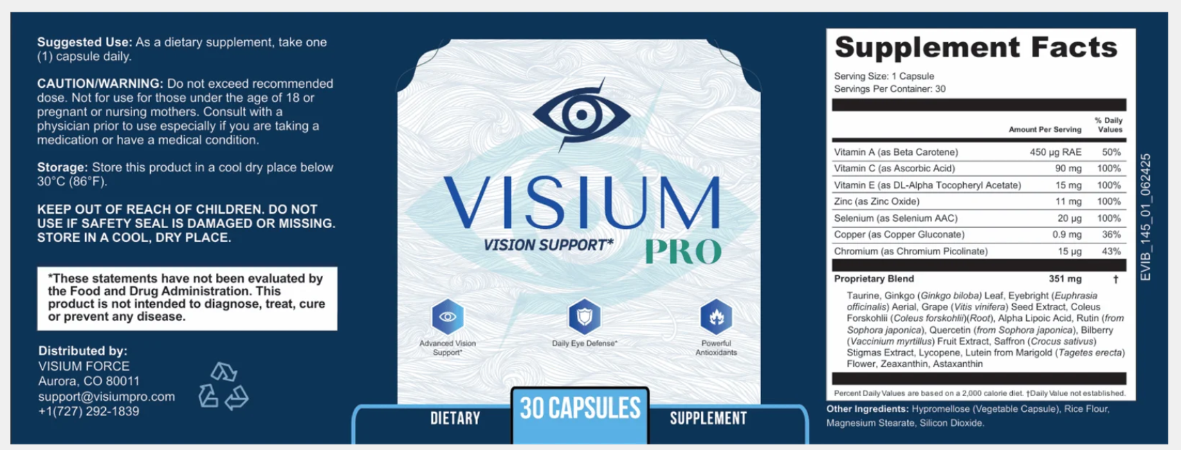Visium Pro Eyes Supplement